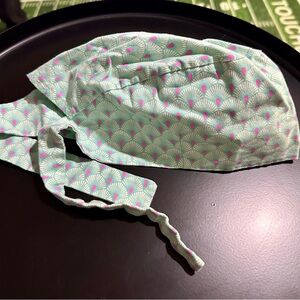 Patterned Headband - Green and Pink Nurse Hat Bouffant Cap (1025)